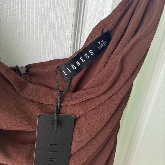 NWT Lioness Whimsigoth Dress Womens XS Brown Sheer Fairy Y2K - Picture 4 of 8